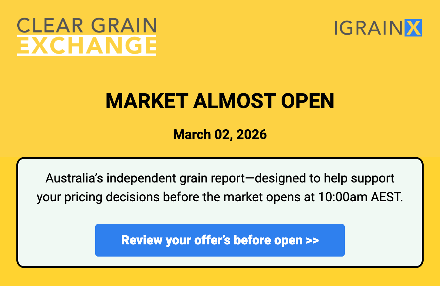 Global grain markets are moving overnight