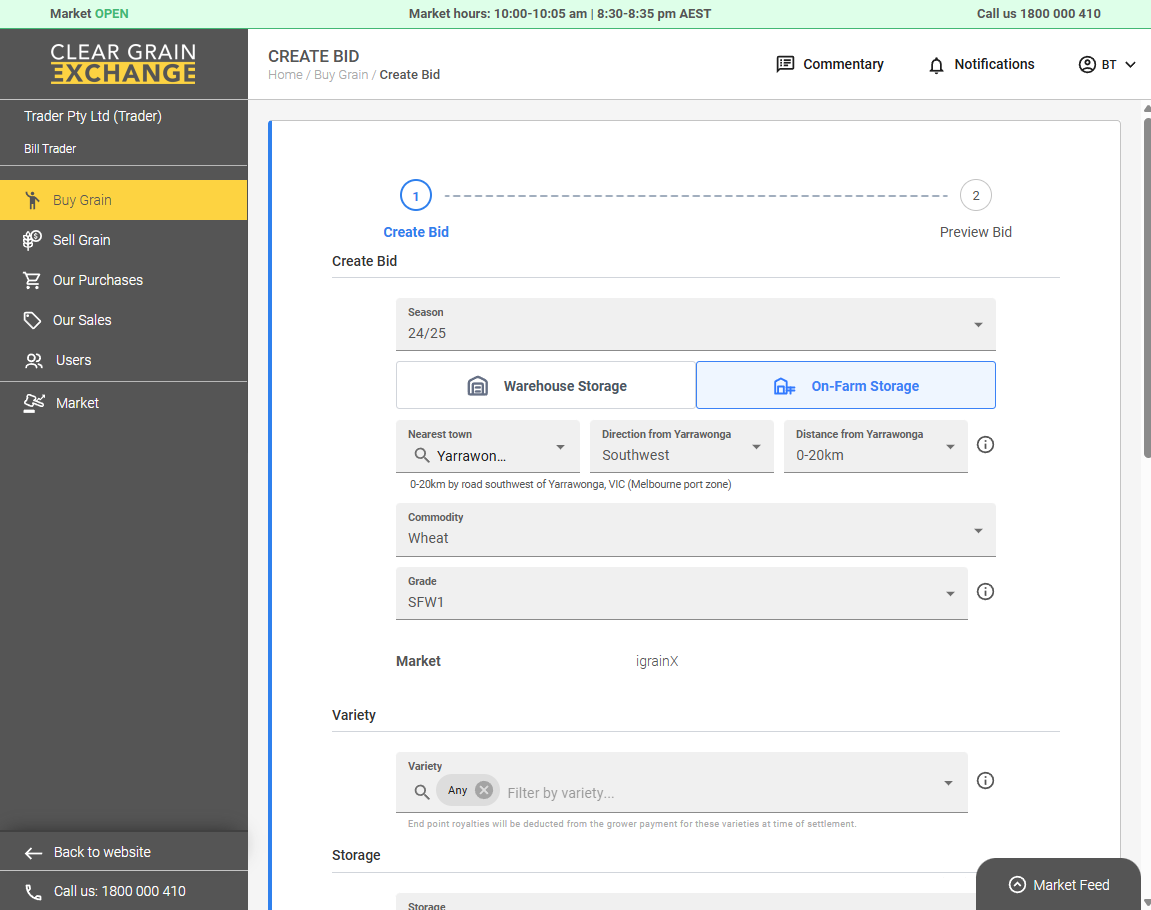 It's now easier for buyers to bid for grain stored on-farm through igrainX