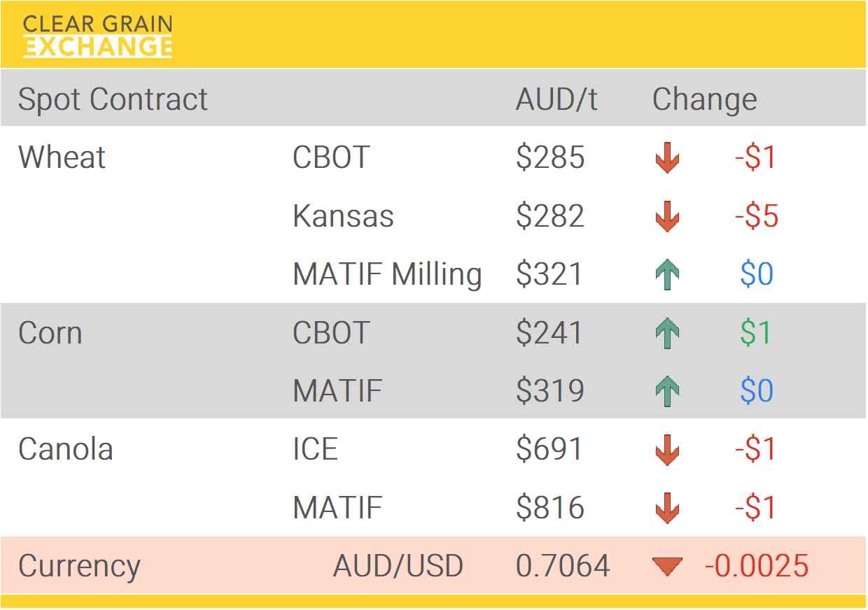 Grain Report Monday- 16th February