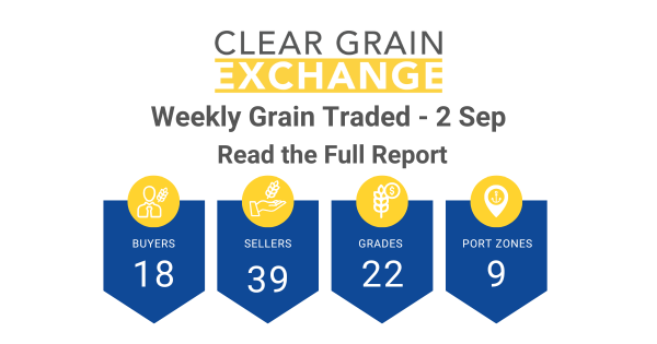 Weekly Grain Traded CGX - 2nd September