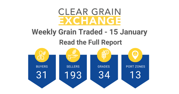 Weekly Grain Traded CGX - 15 January 