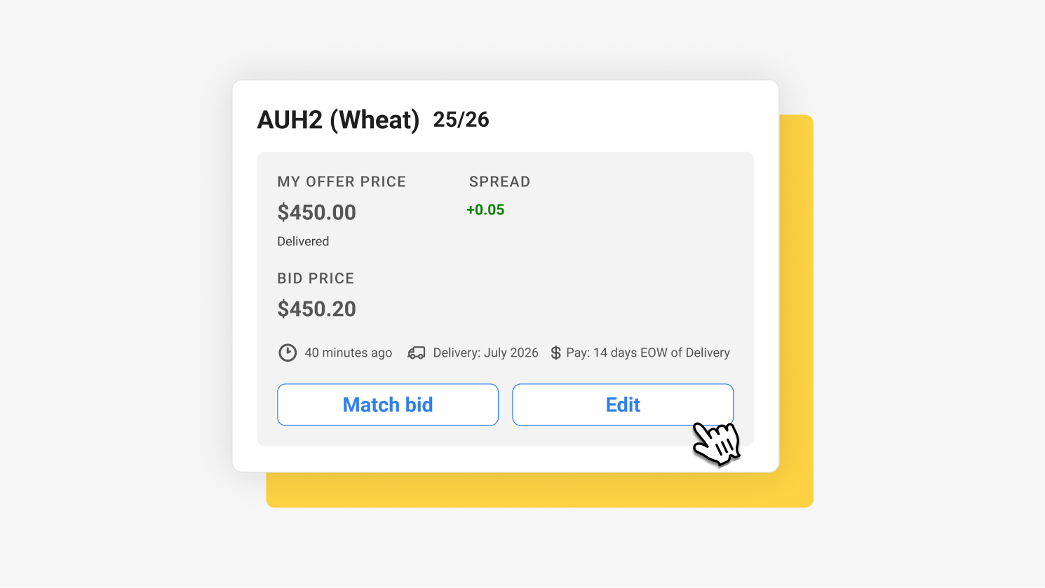 Offer your grain for sale on Clear Grain Exchange